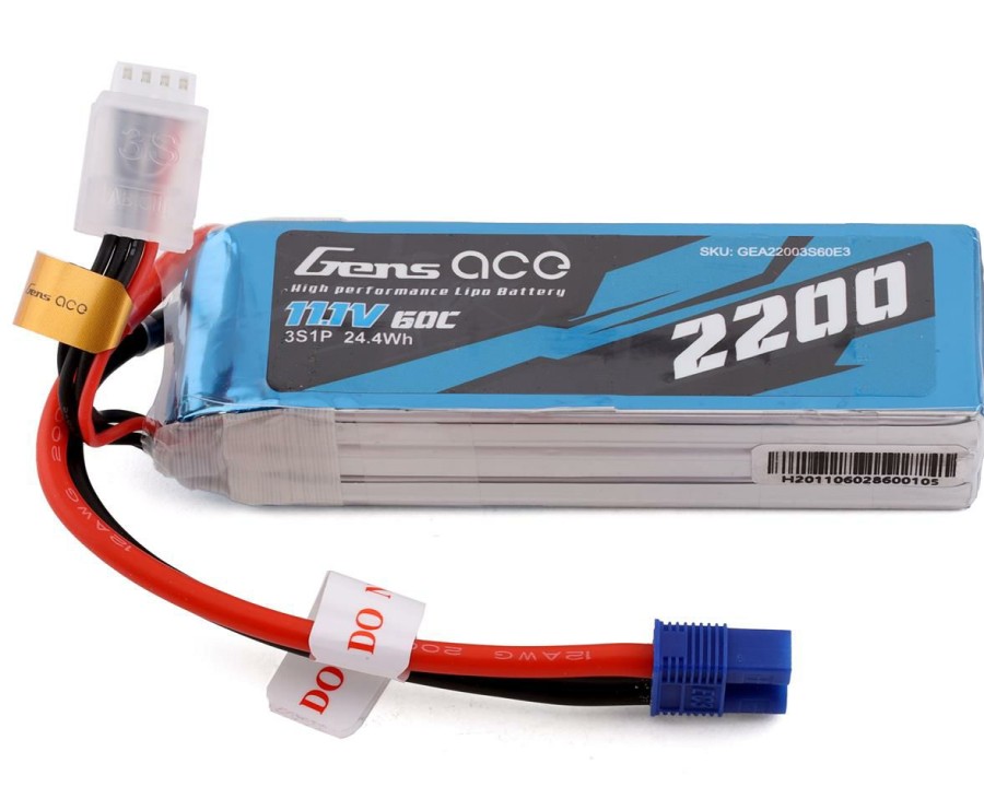 Batteries * | Gens Ace 3S Lipo Battery 60C (11.1V/2200Mah) W/Ec3 Connector