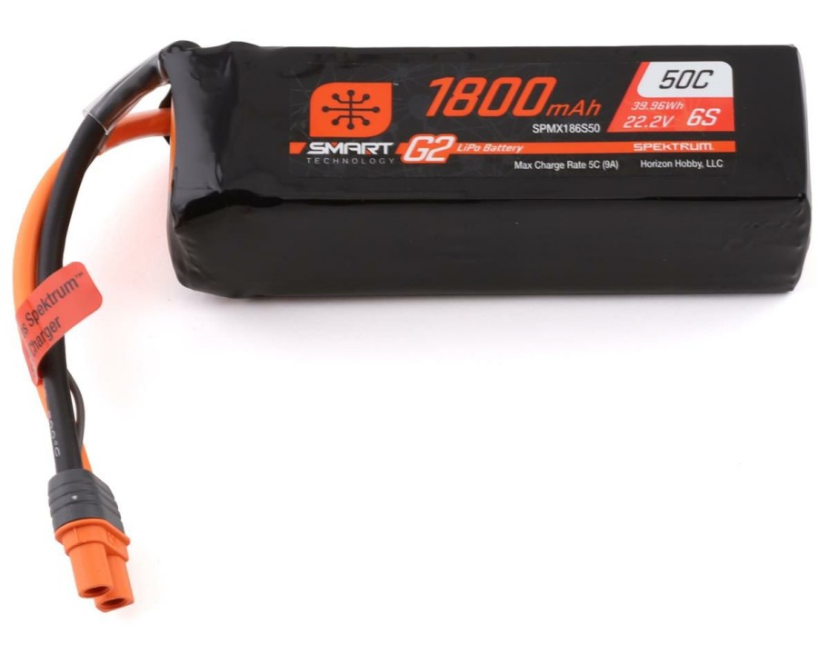 Batteries * | Spektrum Rc 6S Smart G2 Lipo 50C Battery Pack (22.2V/1800Mah) W/Ic3 Connector