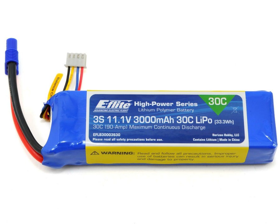 Batteries * | E-Flite 3S Lipo Battery Pack 30C (11.1V/3000Mah) W/Ec3 Connector