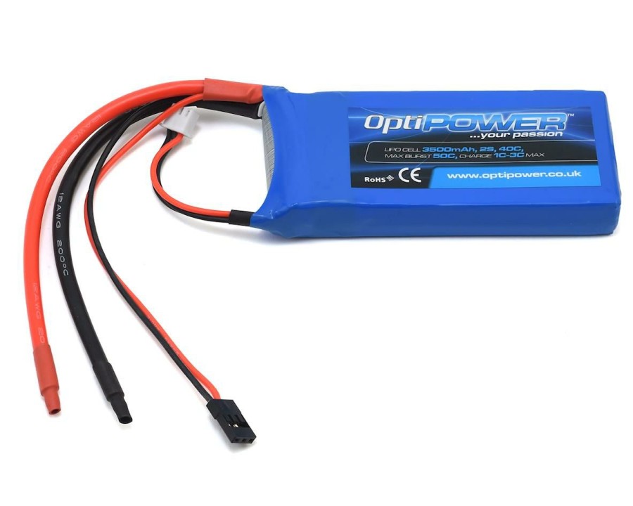 Batteries * | Optipower 2S 40C Lipo Receiver Battery Pack (7.4V/3500Mah)