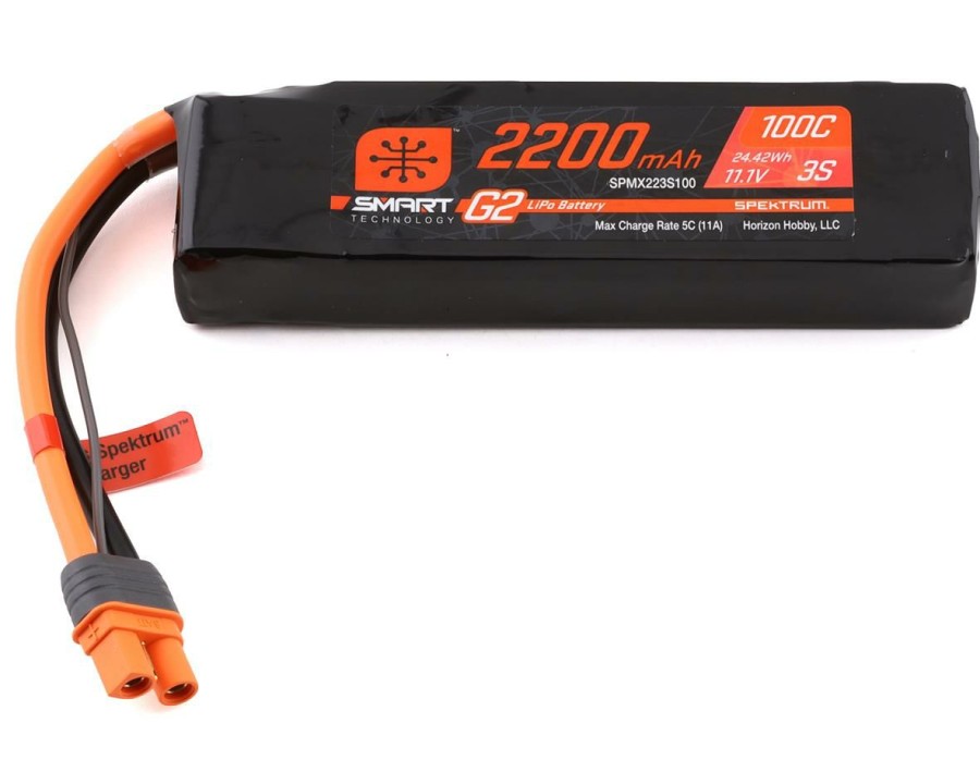 Batteries * | Spektrum Rc 3S Smart G2 Lipo 100C Battery Pack (11.1V/2200Mah) W/Ic3 Connector