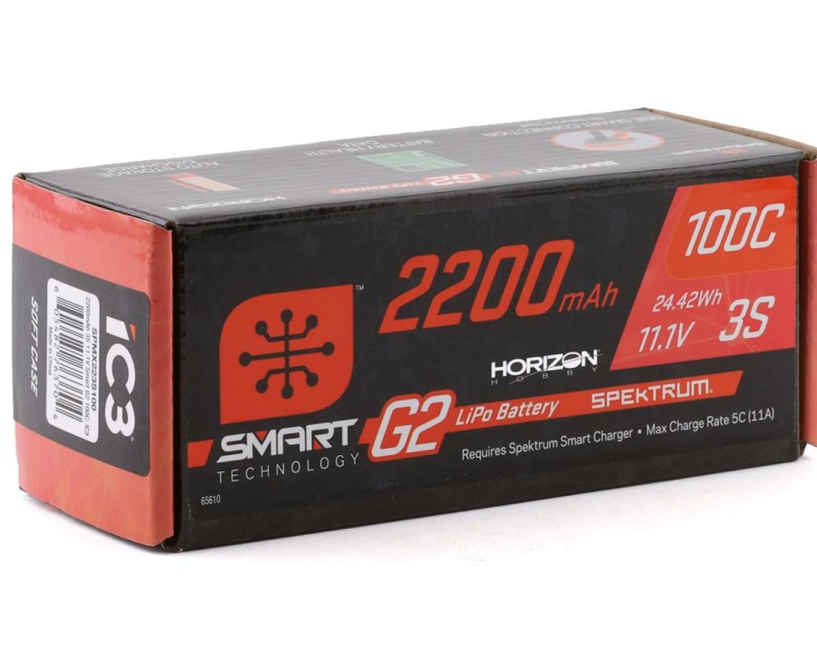 Batteries * | Spektrum Rc 3S Smart G2 Lipo 100C Battery Pack (11.1V/2200Mah) W/Ic3 Connector