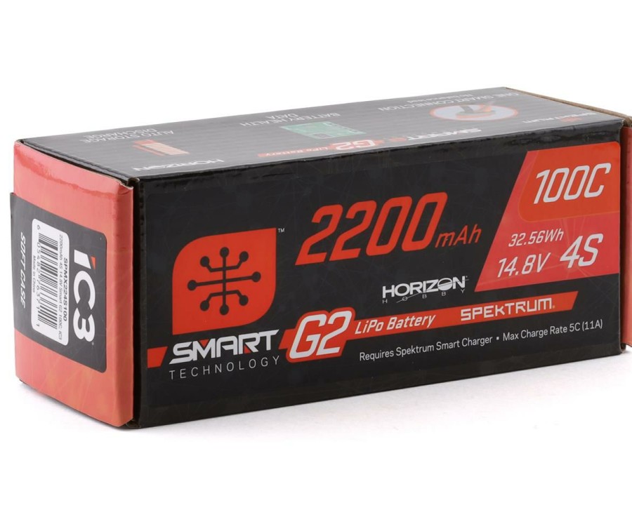 Batteries * | Spektrum Rc 4S Smart G2 Lipo 100C Battery Pack (14.8V/2200Mah) W/Ic3 Connector