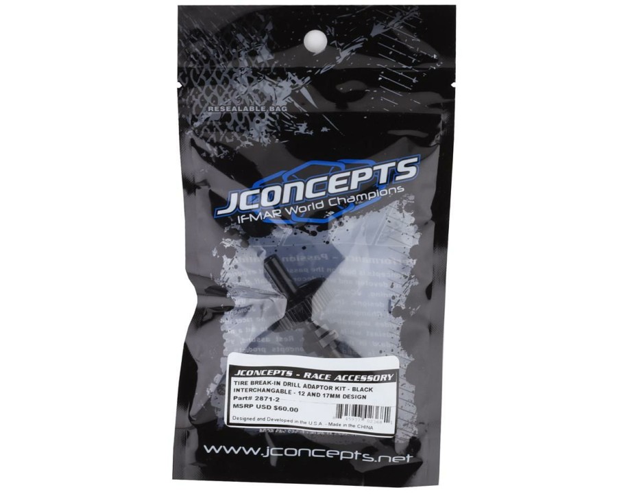 Maintenance * | Jconcepts Tire Break-In Drill Adaptor Kit (Black) (12Mm/17Mm)