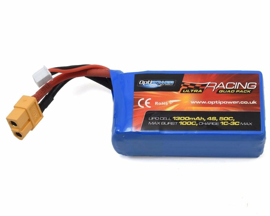 Batteries * | Optipower 4S 50C Lipo Battery (14.8V/1300Mah) W/Xt-60 Connector