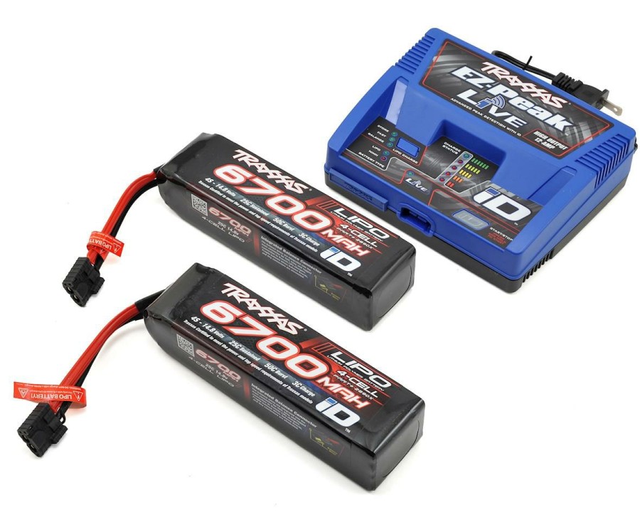 Batteries * | Traxxas Ez-Peak Live 4S "Completer Pack" Multi-Chemistry Battery Charger W/Two Power Cell 4S Batteries (6700Mah)