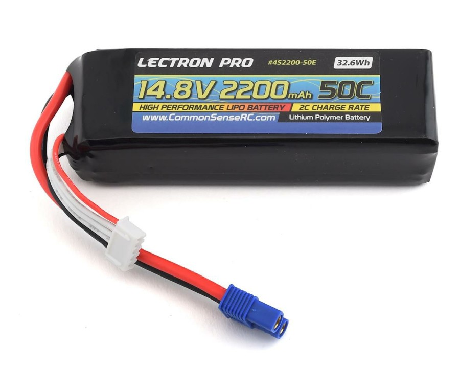 Batteries * | Common Sense Rc Lectron Pro 4S 50C Lipo Battery (14.8V/2200Mah) W/Ec3 Connector