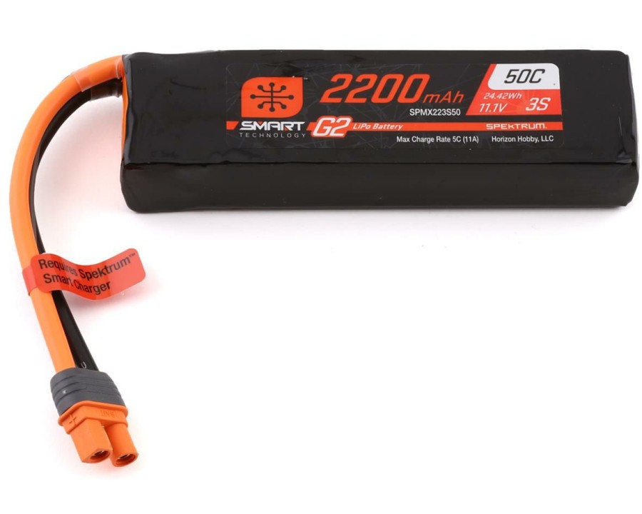 Batteries * | Spektrum Rc 3S Smart G2 Lipo 50C Battery Pack (11.1V/2200Mah) W/Ic3 Connector