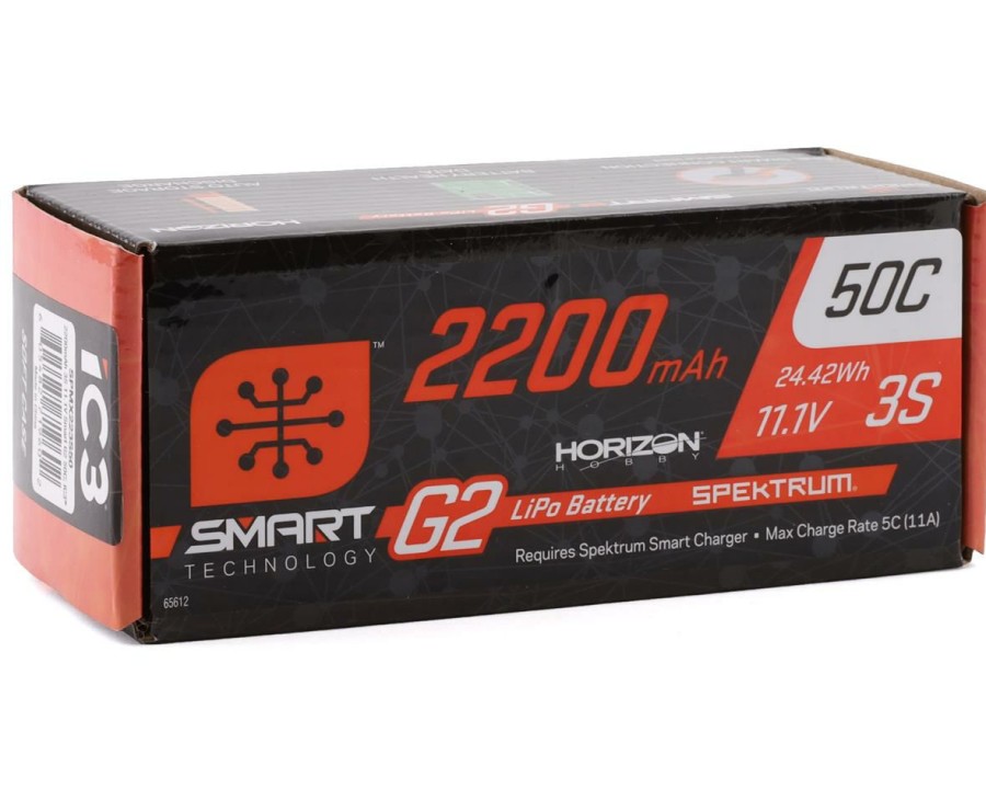 Batteries * | Spektrum Rc 3S Smart G2 Lipo 50C Battery Pack (11.1V/2200Mah) W/Ic3 Connector