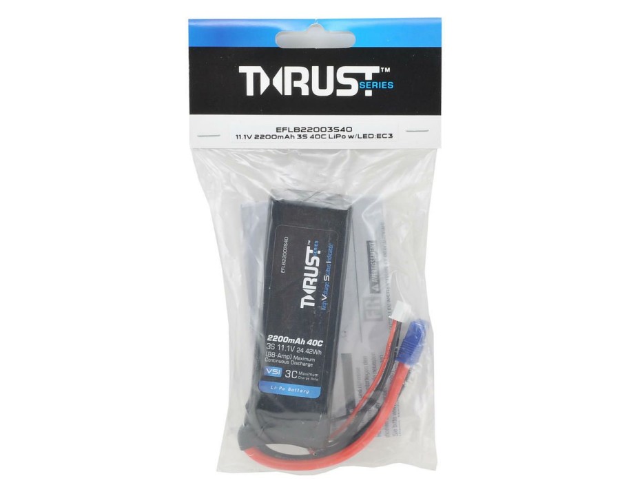 Batteries * | E-Flite Thrust Vsi 3S 40C Lipo Battery (11.1V/2200Mah) W/Ec3 Connector