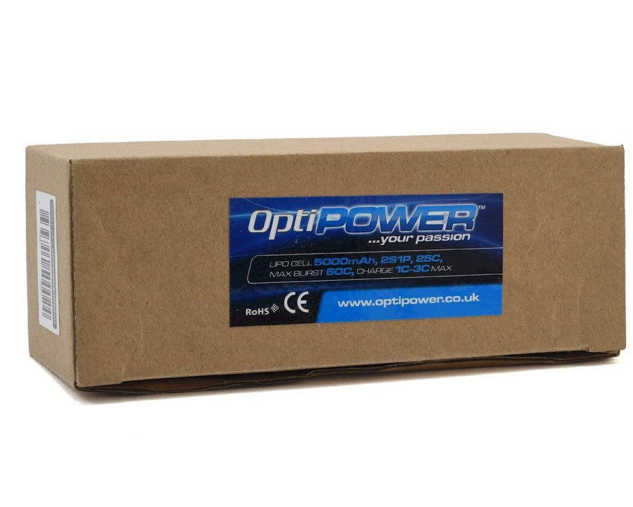 Batteries * | Optipower 2S 25C Lipo Receiver Battery (7.4V/5000Mah)