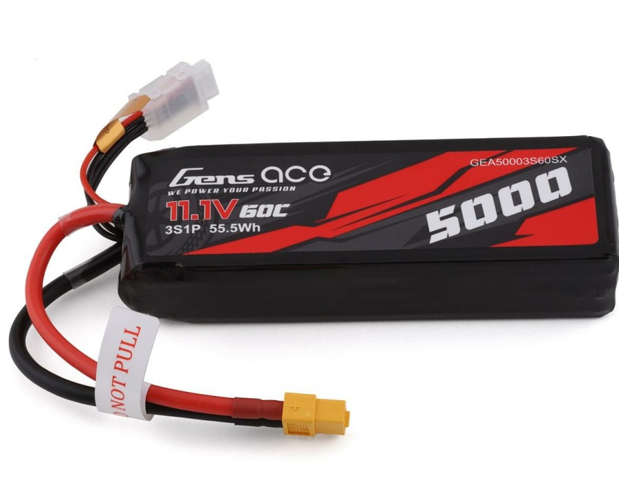 Batteries * | Gens Ace 3S Short-Size Lipo Battery 60C W/Xt-60 Connector (11.1V/5000Mah)