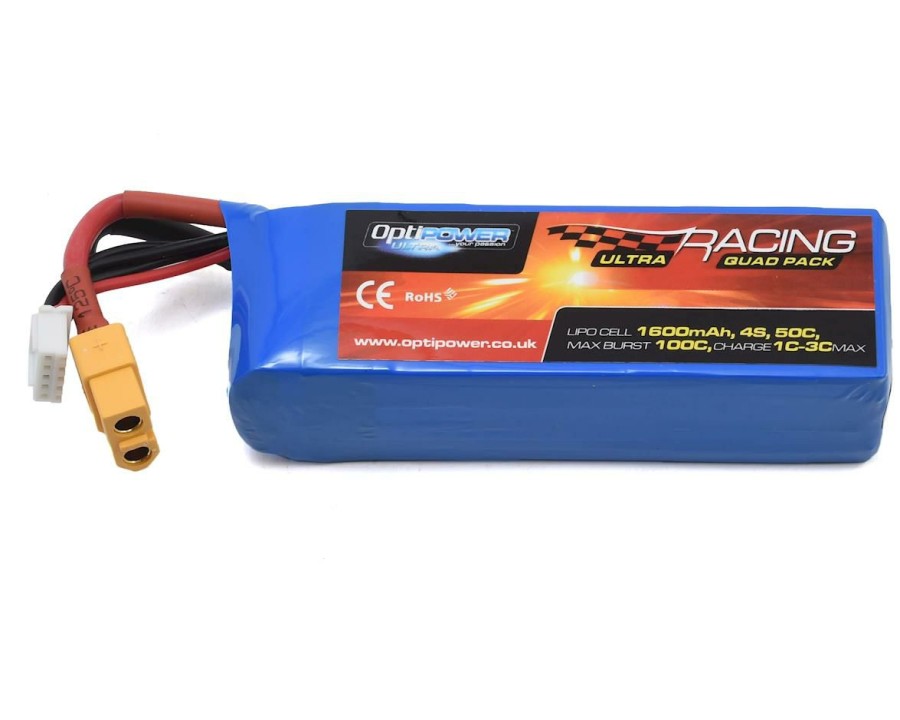 Batteries * | Optipower 4S 50C Lipo Battery (14.8V/1600Mah) W/Xt-60 Connector