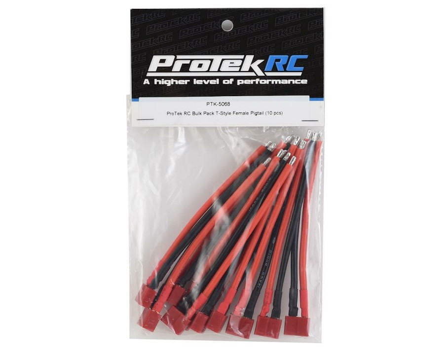 Charging * | Protek Rc Bulk Pack T-Style Female Pigtail (10) (14Awg)